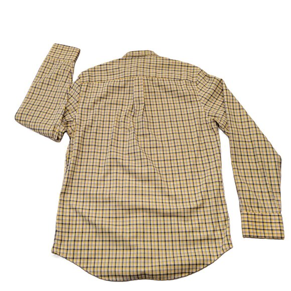 BANANA REPUBLIC Button-Down Shirt Slim Fit  Men's  15-15 1/2 Yellow Plaid - Picture 2 of 4